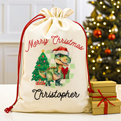 Dinosaur themed Santa Sack